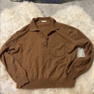 100% Cashmere Long Sleeve Polo Sweater